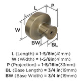 AMEROCK Blackrock Round Cabinet Knob in Golden Champagne (+2 Sizes)