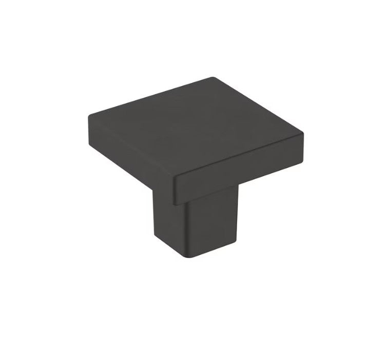 AMEROCK Monument 1-3/16" Length Square Cabinet Knob in Flat Black