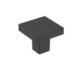 AMEROCK Monument 1-3/16" Length Square Cabinet Knob in Flat Black