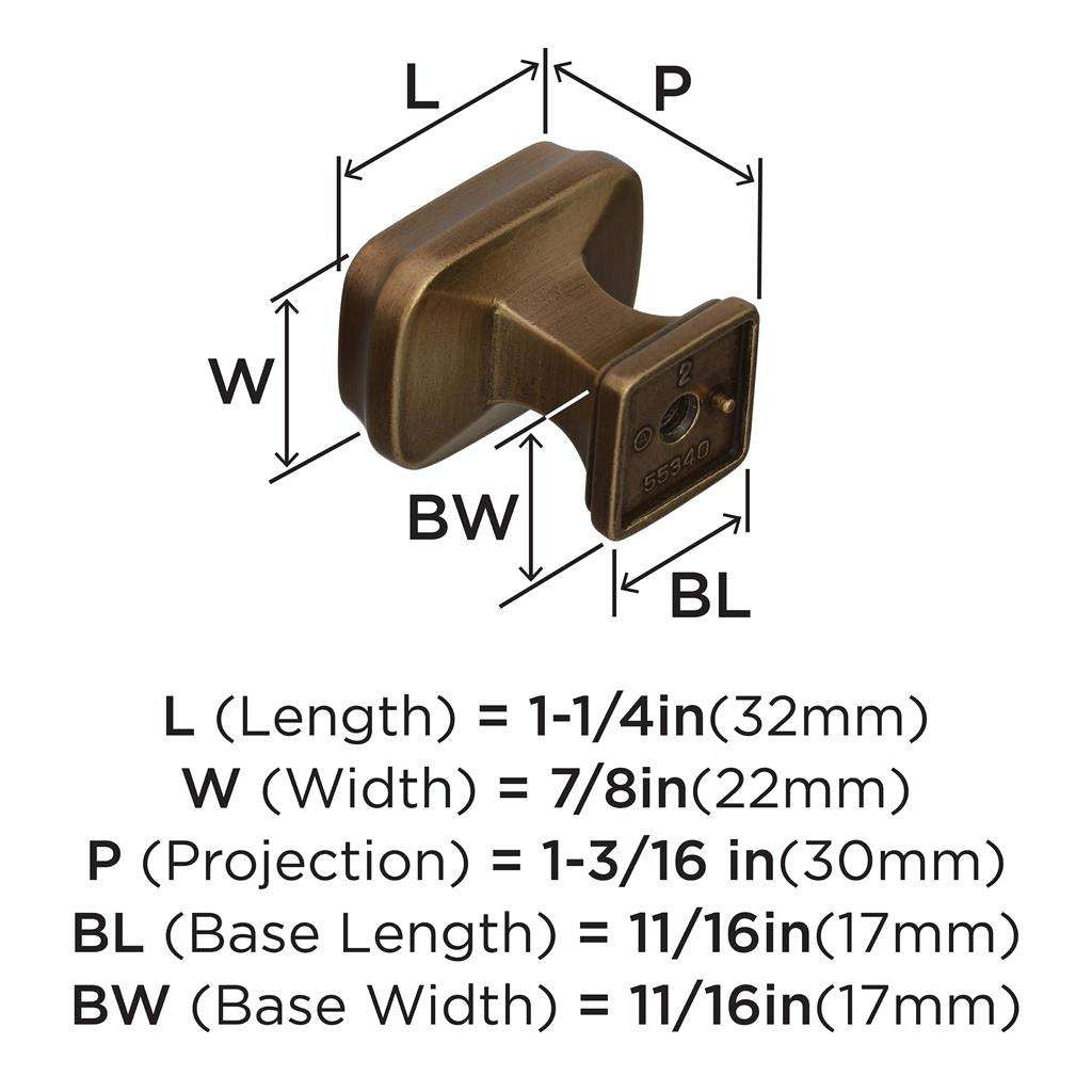 AMEROCK Revitalize 1-1/4" Length Cabinet Knob in Gilded Bronze BP55340GB
