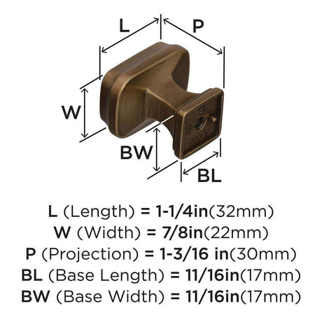 AMEROCK Revitalize 1-1/4" Length Cabinet Knob in Gilded Bronze BP55340GB