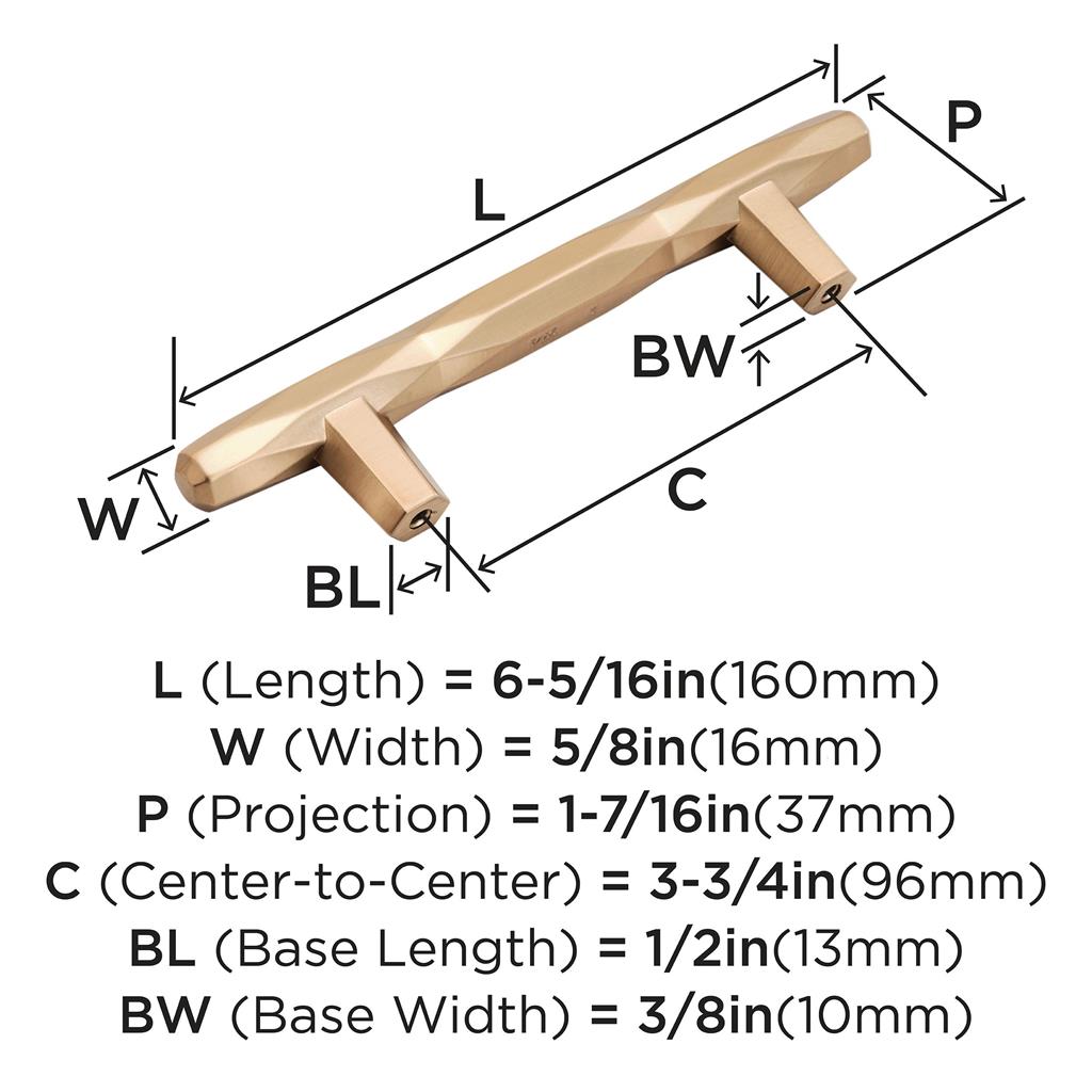 AMEROCK St. Vincent Geometric Bar Pulls in Champagne Bronze (+6 Sizes)