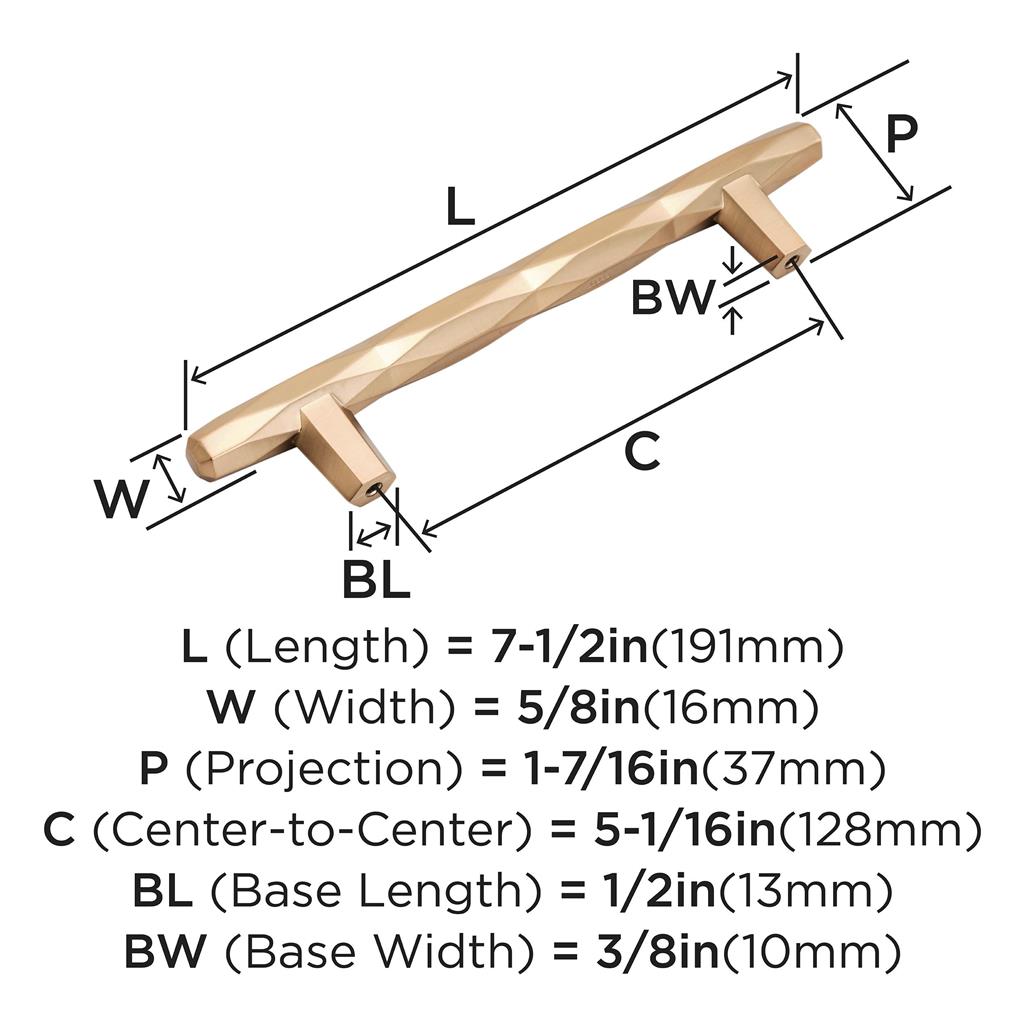 AMEROCK St. Vincent Geometric Bar Pulls in Champagne Bronze (+6 Sizes)