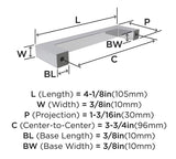 AMEROCK Monument Square Handle Pulls in Polished Chrome (+8 Sizes)