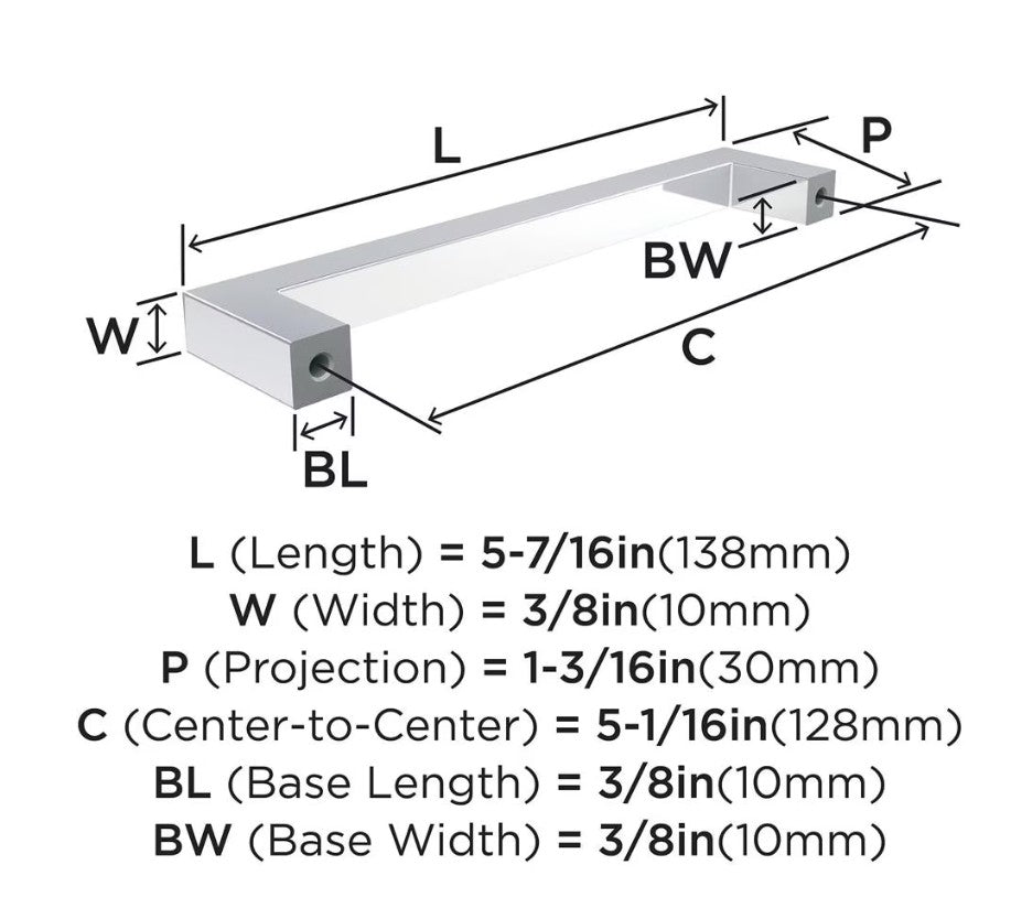 AMEROCK Monument Square Handle Pulls in Polished Chrome (+8 Sizes)