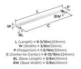 AMEROCK Monument Square Handle Pulls in Polished Chrome (+8 Sizes)