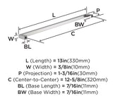 AMEROCK Monument Square Handle Pulls in Polished Chrome (+8 Sizes)