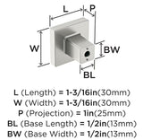 AMEROCK Monument 1-3/16" Length Square Cabinet Knob in Satin Nickel