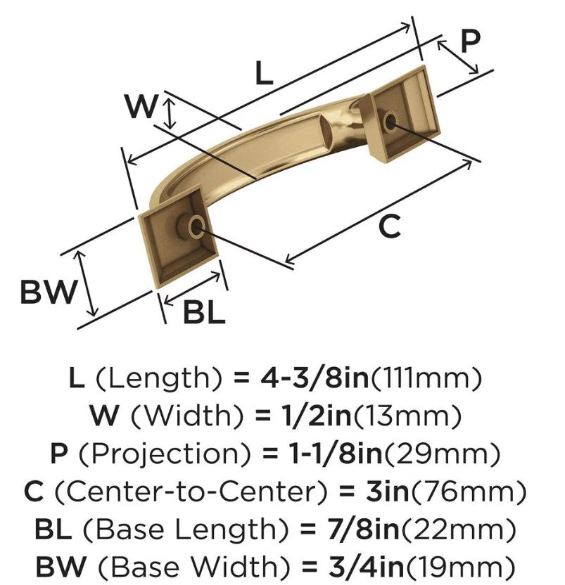 AMEROCK Candler Handle Cabinet Pull in Champagne Bronze (+8 Sizes)