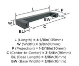 AMEROCK Monument Square Handle Pulls in Flat Black (+8 Sizes)