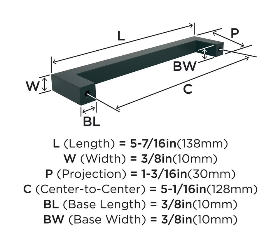 AMEROCK Monument Square Handle Pulls in Flat Black (+8 Sizes)