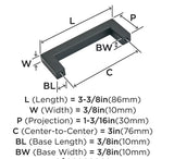 AMEROCK Monument Square Handle Pulls in Flat Black (+8 Sizes)