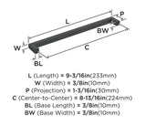 AMEROCK Monument Square Handle Pulls in Flat Black (+8 Sizes)
