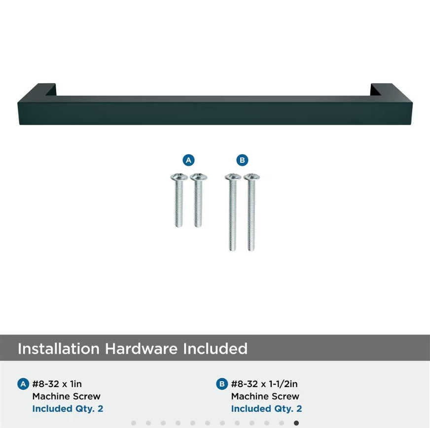AMEROCK Monument Square Handle Pulls in Flat Black (+8 Sizes)