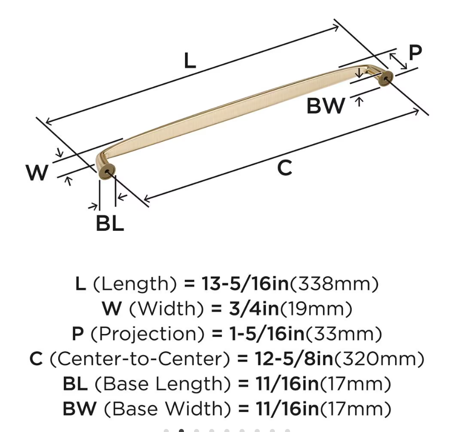 AMEROCK Kane Handle Pulls in Golden Champagne (+8 Sizes)