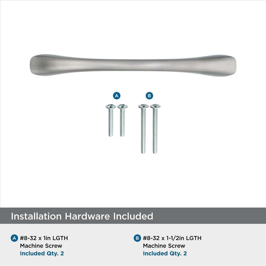 653-B AMEROCK Vaile 3-3/4" Center to Center Handle Cabinet Pull - Satin Nickel BP53003G10 Hardware