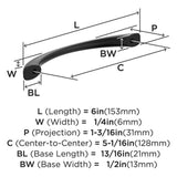 653-C AMEROCK Vaile 5-1/16" Center to Center Handle Cabinet Pull - Matte Black BP37231FB Specs
