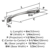 653-C AMEROCK Vaile 5-1/16" Center to Center Handle Cabinet Pull - Polished Chrome BP3723126 Specs