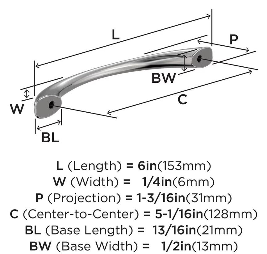 AMEROCK Vaile Cabinet Pulls in Polished Chrome (+4 Sizes)