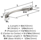 AMEROCK Vaile Cabinet Pulls in Satin Nickel (+4 Sizes)