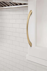 653-D AMEROCK Vaile 6-5/16" Center to Center Handle Cabinet Pull - Champagne Bronze BP37232CZ on White Cabinet