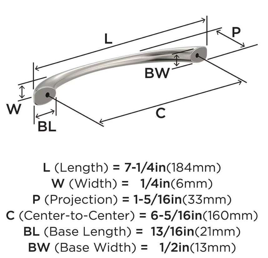 AMEROCK Vaile Cabinet Pulls in Satin Nickel (+4 Sizes)