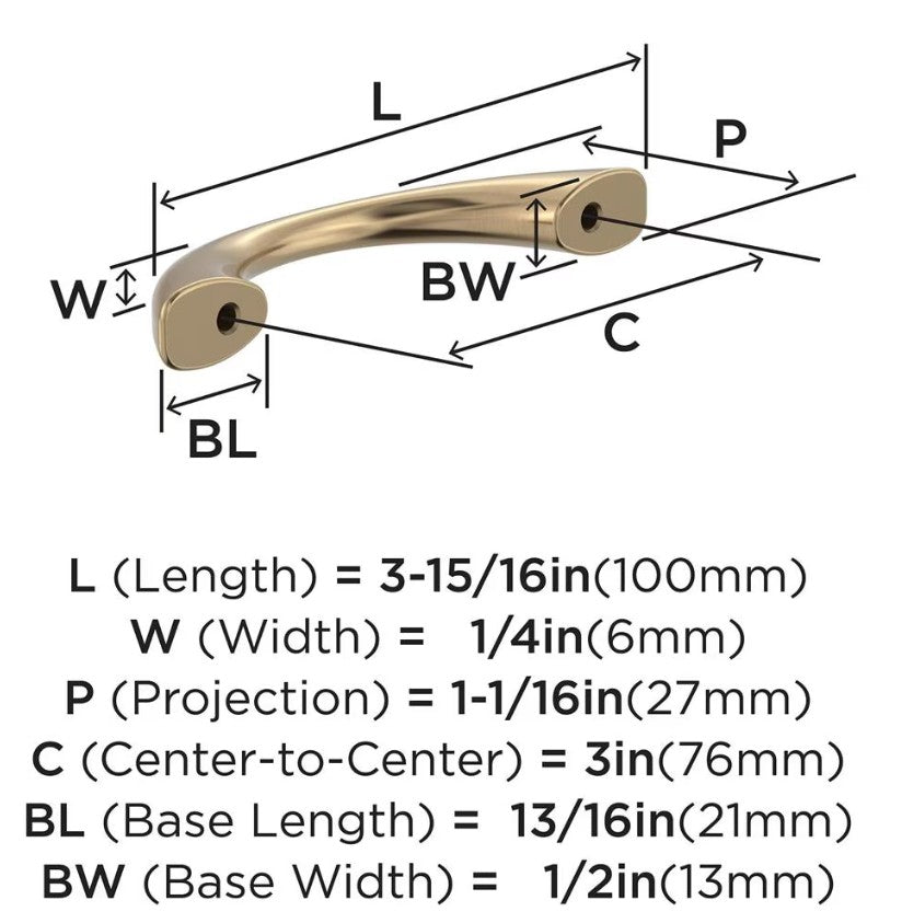 AMEROCK Vaile Cabinet Pulls in Champagne Bronze (+4 Sizes)