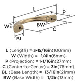 AMEROCK Vaile Cabinet Pulls in Champagne Bronze (+4 Sizes)