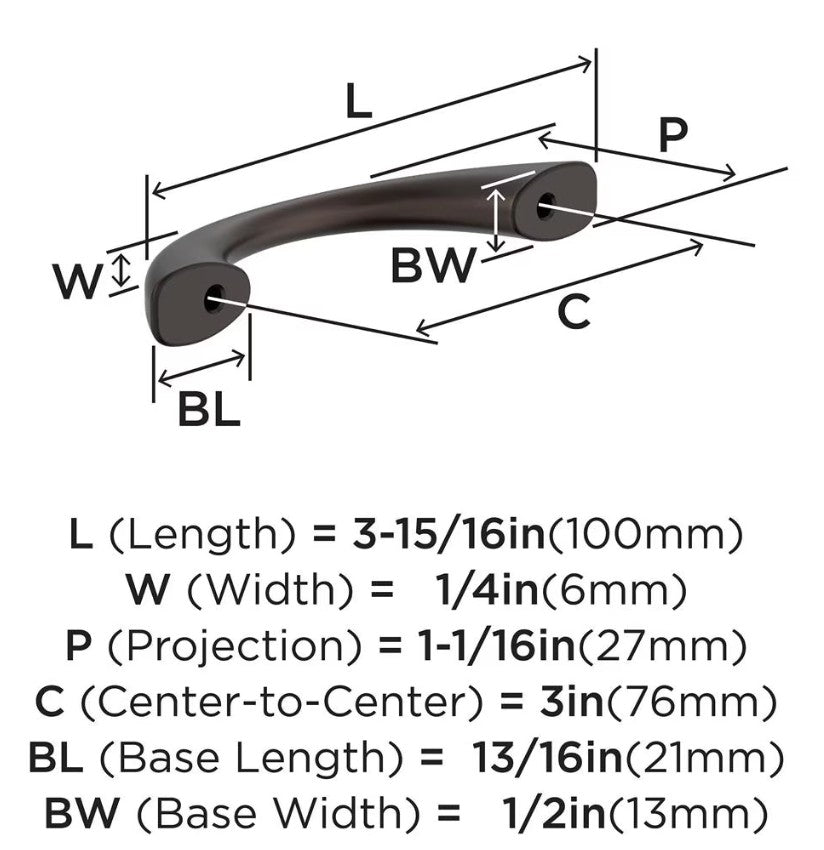 AMEROCK Vaile Handle Pulls in Oil Rubbed Bronze (+4 sizes)