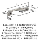 AMEROCK Vaile Cabinet Pulls in Satin Nickel (+4 Sizes)