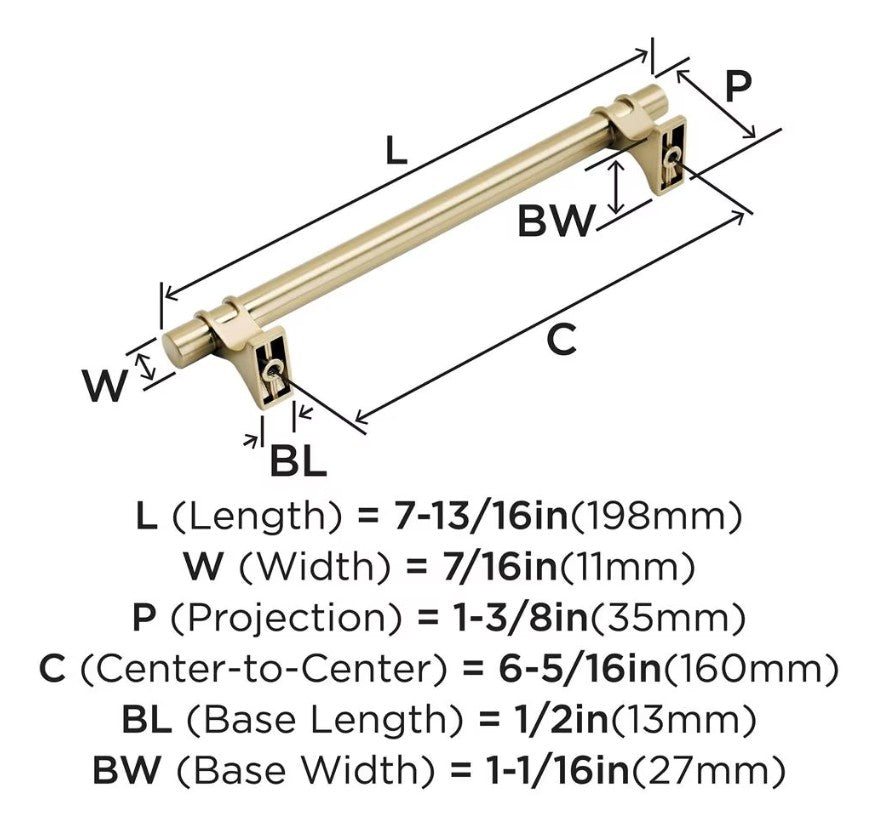 AMEROCK Davenport Handle Pull in Champagne Bronze (+8 Sizes)