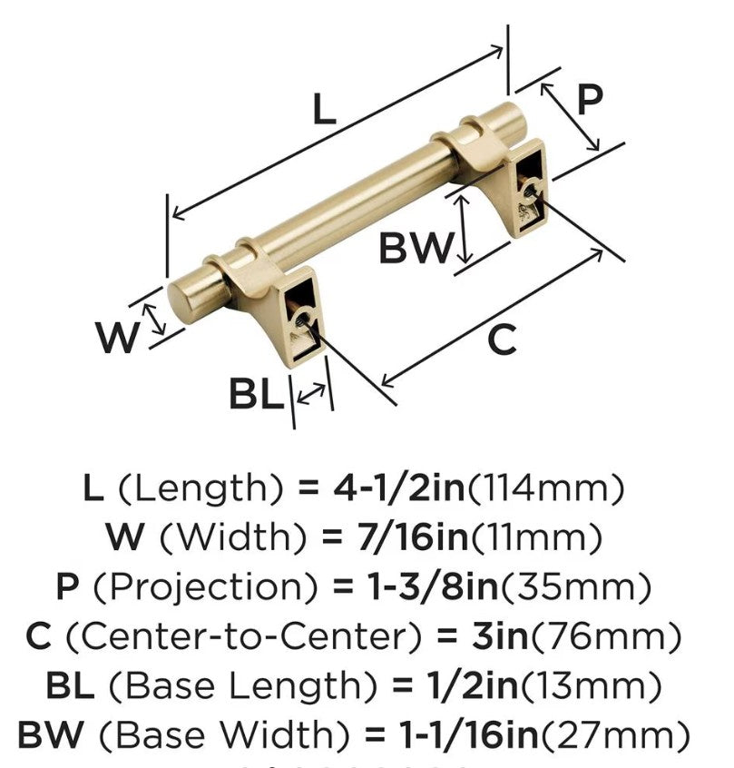 AMEROCK Davenport Handle Pull in Champagne Bronze (+8 Sizes)