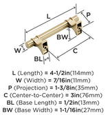 AMEROCK Davenport Handle Pull in Champagne Bronze (+8 Sizes)