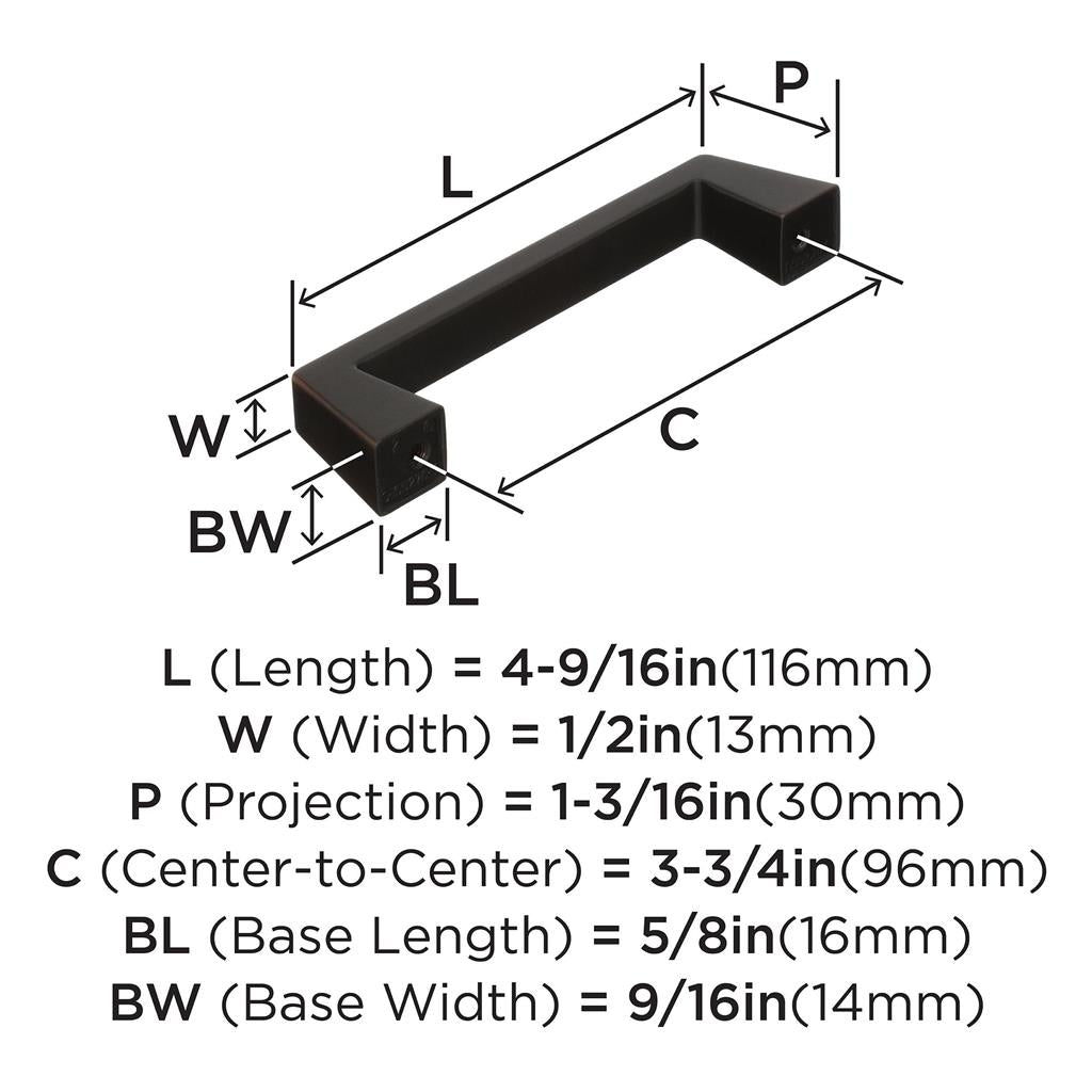 AMEROCK Blackrock Handle Cabinet Pull in Oil Rubbed Bronze (+7 Sizes)