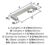 AMEROCK Monument Square Handle Pulls in Satin Nickel (+8 Sizes)