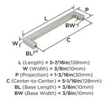 AMEROCK Monument Square Handle Pulls in Satin Nickel (+8 Sizes)