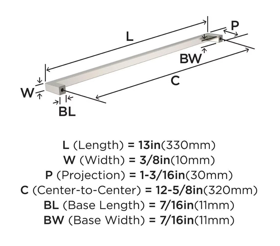 AMEROCK Monument Square Handle Pulls in Satin Nickel (+8 Sizes)