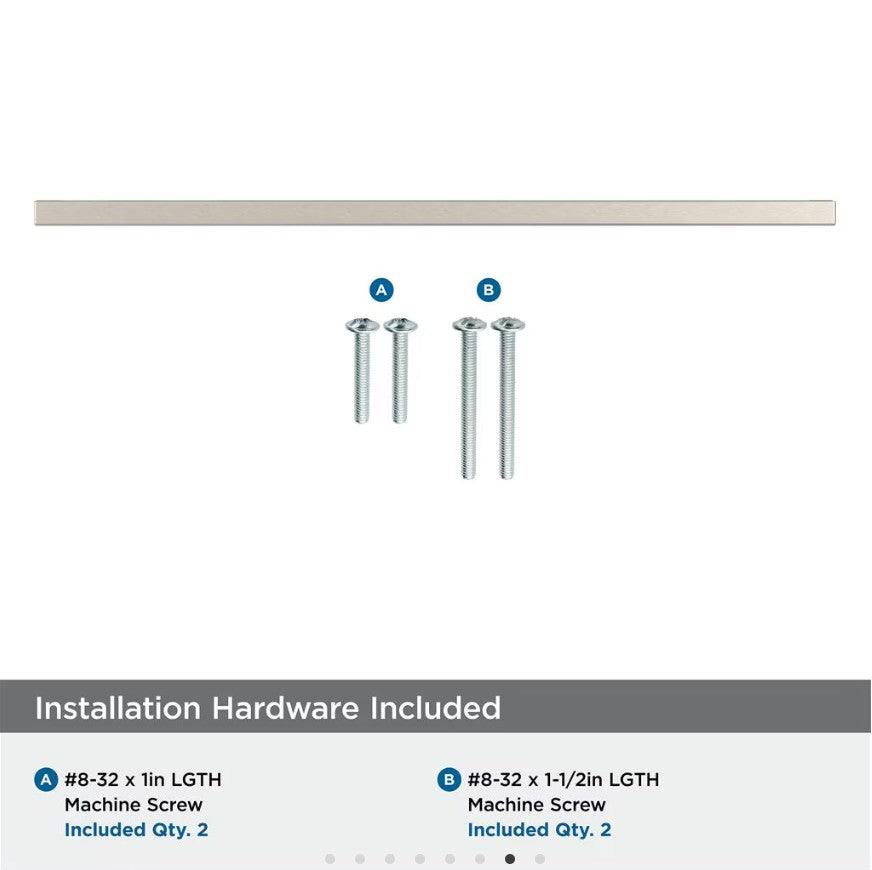AMEROCK Monument Square Handle Pulls in Satin Nickel (+8 Sizes)