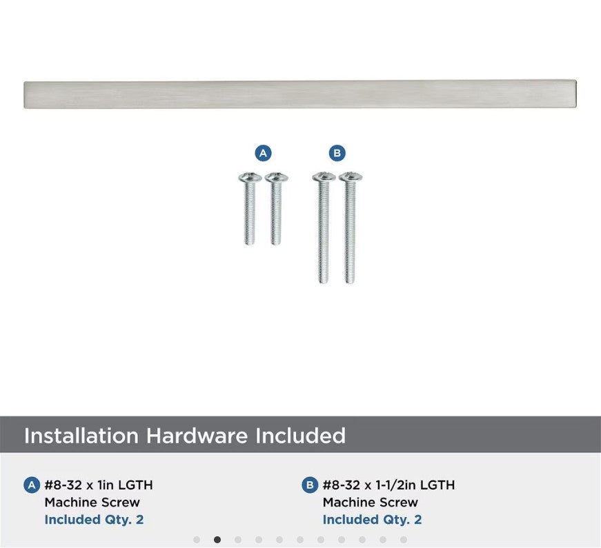 AMEROCK Monument Square Handle Pulls in Satin Nickel (+8 Sizes)
