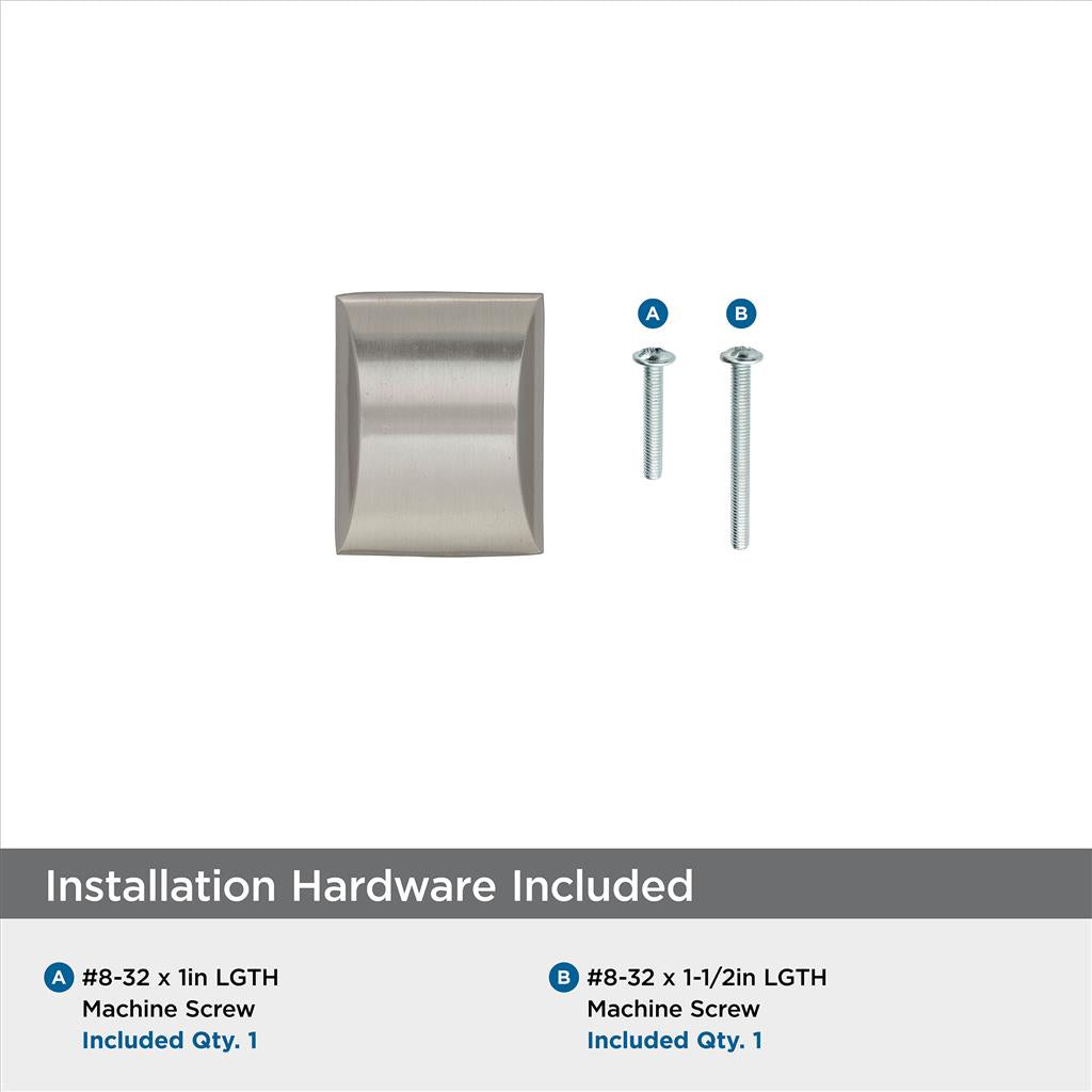 AMEROCK Candler Rectangle Cabinet Knob in Satin Nickel (+2 Sizes)