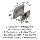 AMEROCK Candler Rectangle Cabinet Knob in Satin Nickel (+2 Sizes)