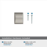 AMEROCK Candler Rectangle Cabinet Knob in Satin Nickel (+2 Sizes)
