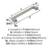 AMEROCK Blackrock Handle Pull in Satin Nickel (+7 Sizes)