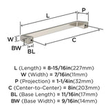 AMEROCK Blackrock Handle Pull in Satin Nickel (+7 Sizes)