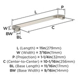 AMEROCK Blackrock Handle Pull in Satin Nickel (+7 Sizes)