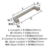 AMEROCK Blackrock Handle Pull in Satin Nickel (+7 Sizes)