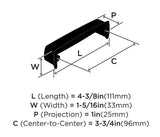 AMEROCK Kane 3-3/4" Centers Cup Pull in Black Bronze