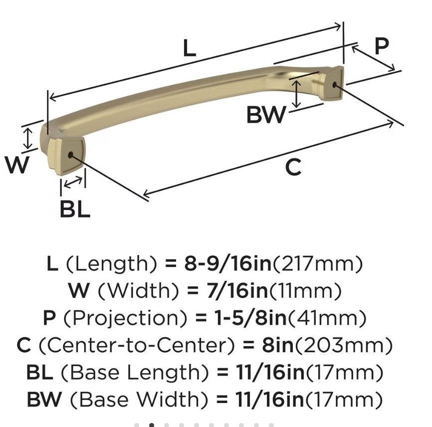 AMEROCK Revitalize Cabinet Handles in Golden Champagne (+7 Sizes)