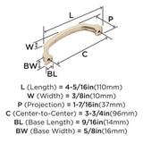764-B AMEROCK Revitalize 3-3/4" Center to Center Handle Cabinet Pull - Champagne Bronze BP55344CZ Specs
