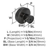 AMEROCK Blackrock Round Cabinet Knob in Gunmetal (+2 Sizes)
